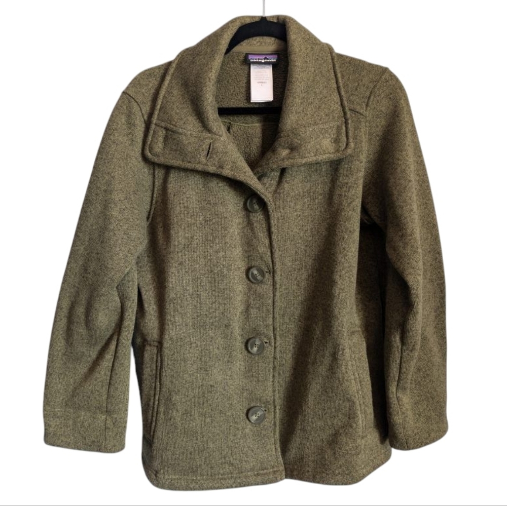 RARE Green Patagonia Better Sweater Button Swing Jacket Fleece large